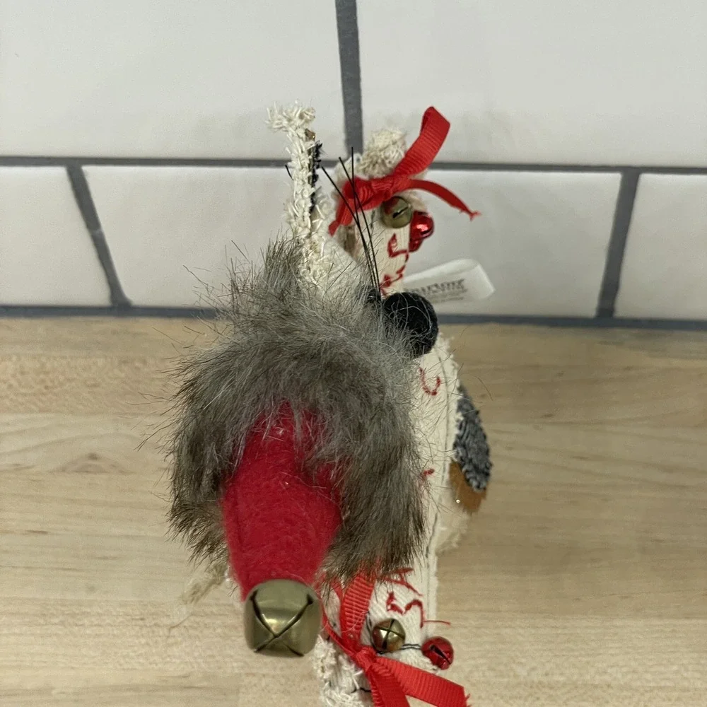 Christmas Cat Decoration Burton+Burton SANTA‎ PAWS Primitive Fabric Cat Set Of 2